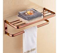 HXFFXHF Étagères de Salle de Bain en Or Rose en cuivre en cuivre Complet, Porte-Serviettes à Serviette, Barre de Serviette, Porte-Toile, Porte-Toilettes, Ensemble d'accessoires de Salle de Bain