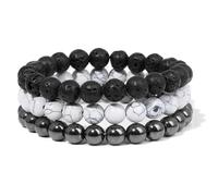 HXFFXHF Fashion Natural Stone Beads Men Bracelet Multicouche Black Lava Onyx Perles Bracelet Bracelet Bracelet Femmes