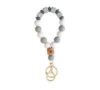 HXFFXHF Generisch Key Fob Cat Mother's Fay Gift Mum Mum en Bois Silicone Beads Bread Bracelet Key Anneau de clé enveloppe de Bulle