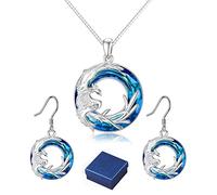 HXFFXHF Girl Products Phoenix Crystal Collier, pour Self - S925 J'ai survécu parce que le feu en moi brûle plus brillant que le feu autour de moi des cadeaux d'oreilles colorés en cristal