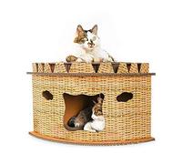 HXFFXHF Griffoirs Cadre d'escalade pour Chat Litière d'angle pour Chat Maison pour Chat avec Cloche Griffoirs pour Chat en Carton ondulé Griffe de broyage Jouet à gratter pour Chat (Couleur : Marron,