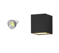 HXFFXHF IP65 étanche à la lumière Murale GU10, lumière Murale extérieure moulée, clôture d'éclairage d'ingénierie Maison de Campagne (Couleur: Blanc Chaud, Taille: carré 5W)