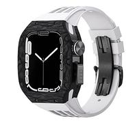 HXFFXHF Kit de modification de luxe Fluororubber Bandle de coque en fibre de carbone Kit de mod diy ， pour 8 7 SE 6 5 4 44mm 45 mm