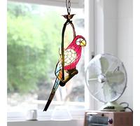 HXFFXHF Lampe à Suspension Perroquet de Style Tiffany, Lampes suspendues en Verre teinté Vintage, Lampes de Plafond créatives pour Cuisine, Salle à Manger, Bar, café, Perroquet 55 cm de Haut, Bleu