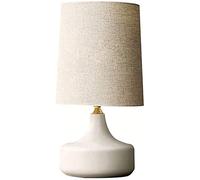 HXFFXHF Lampe de Table en céramique Plate Simple Noir et Blanc, Abat-Jour en Tissu, Lampe de Table de Chevet pour Chambre à Coucher, éclairage de Salon, décoration (Couleur : A)