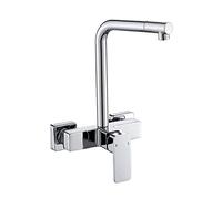 HXFFXHF Mont à Montage Mural robinets de Cuisine, cuivre pour lavabo à lavabo de Cuisine, Rotatif Chaud et Froid, Chrome Commercial b