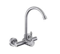 HXFFXHF Mont à Montage Mural robinets de Cuisine, cuivre pour lavabo à lavabo de Cuisine, Rotatif Chaud et Froid, Chrome Commercial b