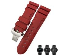 HXFFXHF Nature Rubber 26 mm Band de montre pour panerai submersible luminor pam noir bleu rouge orange sangle de papillon