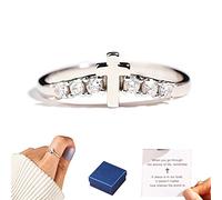 HXFFXHF Produits de filles à ma fille et petite-fille Storms of Life Cross Arch Ring, S925 Sterling Silver Cumbic Zirconia Anneaux, Eternity Cross Ring for Women Gift (1PCS, 9) Cadeaux