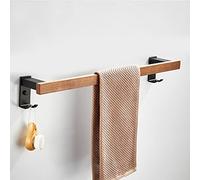 HXFFXHF Rack de Serviette Noire Noix Pliable Rack de Rails Serviette, Barre de Serviette, Panier de Rangement, Accessoires de Salle de Bain multifonctionnels muraux kit