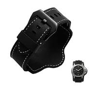 HXFFXHF Retro épais en cuir authentique en cuir bracelet bracelet de montre pour panerai pam380 111 351 noir marron avec tapis 20 mm 22 mm 24 mm 26 mm