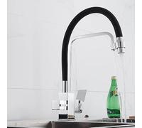 HXFFXHF Robinet pour la Ferme de Bar Commerciale, robinets filtrants, en Laiton Noir Multifonction 360 Rotation Cuisine avec Purification de l'eau Caractéristique des pavés d'évier