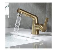 HXFFXHF Robinet Robinet de Salle de Bain avec pulvérisateur de Traction, Robinet d'évier de Salle de Bain à Une Manche avec 3 Modes d'écoulement à Eau, mélangeur en Laiton Tap de Bassin à