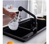 HXFFXHF Robinets de Cuisine en Nickel brossé robinets de Cuisine à Trou de Pivot à 360 degrés à 360 degrés Tire de Robinet d'évier de Cuisine Noir