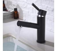 HXFFXHF Robinets Faire Tomber Le Robinet à poignée Simple Chaude et Froide pour lavabo de Salle de Bain-Noir