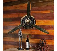 HXFFXHF Sculptures murales, décoration Murale d'avion à hélice rétro, décorations de Chambre/loft/café/Bar/Cuisine, décoration Murale en Fer forgé, Horloge Murale, Facile à Installer