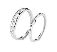 HXFFXHF Sterling Metal Open Dinger Ring S925 Open Sterling Metal Ring Men and Women Tail Ring Valenmetale's Day Couple Couple Ring Metal Bielry Gifts for Amiver Ring, Ajustement l'ouverture