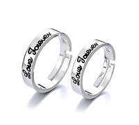 HXFFXHF Sterling Metal Open Dinger Ring S925 Sterling Metal Couple Ring Ring Diamond Ring Jewelry, Anglais Love My Heart Eternal Ring Ring Gifts for Amour Ring, Opening réglable