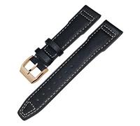 HXFFXHF Véritable bande de montre en cuir pour IWC Mark XVIII Le Petit Prince Pilot's Watch 20mm 21mm 22 mm Sobrage de cuve de vache (couleur: or noir noir, taille: 22 mm)