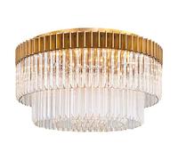HXFFXHF Villa Luxury Fashion Modern Living Dining Room Den Circular LED Lampe Chaude Lumière Golden Double Crystal Chandelier Nordique Diamètre 40 / 60CM (Taille: S)