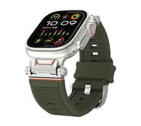 HXFFXHF Watch Band pour regarder Ultra 2 Band 49mm 46mm 45 mm 44 mm hommes, sangle de montre en silicone de luxe robuste avec connecteur en métal pour iwatch 10 9 8 7 6 5 4 3 2 1