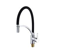 HXFFXHF Zedaro All Copper Hot and Cold Water Bilker Spring Celon Sort Head Spray Head, Kitchen Faucet Évier de cuisine Robinet Black Tube Plat Poignée simple Rotation.