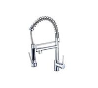HXFFXHF Zedaro All Copper Kitchen Faucet Spring Belt Sort Sort Head Spray Head Cold and Hot Water Kitchen Charice Faucet Double Outlet Single Pandle peut faire tourner un couplet unique, électroplate