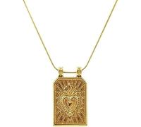 HXFIZQQ Pendentif couronnement d'amour plaqué or 18 carats - Base en acier titane, inspiré du tarot pour un usage quotidien, chaîne réglable pour femme ou homme, cadeau idéal