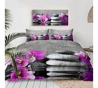 HXFJL Parure de lit 3D avec Housse de Couette et Housse de Couette Motif Jardin Zen 135 x 210 cm