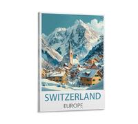 HXHNFERR Affiches murales sur toile vintage Suisse Europe 40 x 60 cm