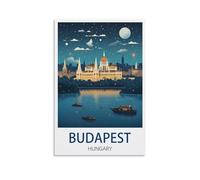 HXHNFERR Affiches murales vintage sur toile de Budapest Hongrie (30 x 45 cm) - Impressions d'art et peintures pour décoration de chambre à coucher