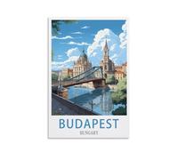 HXHNFERR Affiches murales vintage sur toile de Budapest Hongrie (30 x 45 cm) - Impressions d'art et peintures pour décoration de chambre à coucher