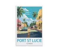 HXHNFERR Affiches murales vintage sur toile de Port Sainte-Lucie Floride (40 x 60 cm)