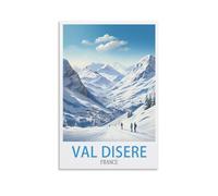 HXHNFERR Affiches murales vintage sur toile « Val d'isere France » et impressions d'art pour décoration de chambre à coucher (50 x 75 cm)