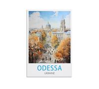 HXHNFERR Odessa Ukraine Poster de voyage vintage sur toile pour décoration de chambre à coucher 20 x 30 cm