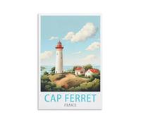 HXHNFERR Poster de voyage vintage Cap Ferret France - 20 x 30 cm - Affiches murales et images d'art - Peintures pour décoration de chambre à coucher