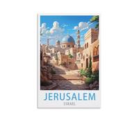 HXHNFERR Poster de voyage vintage de Jérusalem Israël (30 x 45 cm) - Affiches murales et images d'art imprimées pour décoration de chambre à coucher