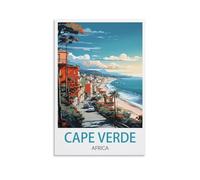 HXHNFERR Poster de voyage vintage du Cap-Vert Afrique (20 x 30 cm) sur toile murale et images d'art imprimées pour décoration de chambre à coucher