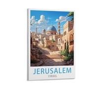 HXHNFERR Poster de voyage vintage Jérusalem Israël 20 x 30 cm, affiches murales et images d'art imprimées pour décoration de chambre à coucher