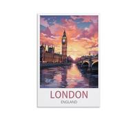 HXHNFERR Poster de voyage vintage Londres Angleterre 40 x 60 cm