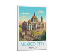 HXHNFERR Poster de voyage vintage Mexico City Mexico 20 x 30 cm Impression sur toile Décoration pour chambre à coucher