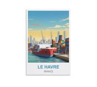 HXHNFERR Poster vintage de voyage Le Havre France - 30 x 45 cm - Affiches murales et images d'art - Peintures pour décoration de chambre à coucher
