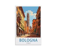 HXHNFERR Posters de voyage vintage sur toile de Bologne, Italie, 20 x 30 cm, affiches murales et images d'art pour décoration de chambre à coucher