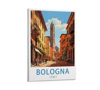 HXHNFERR Posters de voyage vintage sur toile de Bologne, Italie, 20 x 30 cm, affiches murales et images d'art pour décoration de chambre à coucher