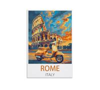HXHNFERR Posters de voyage vintage sur toile de Rome, Italie, 20 x 30 cm, affiches murales et images d'art pour décoration de chambre à coucher