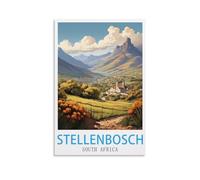 HXHNFERR Stellenbosch Affiches de voyage vintage Afrique du Sud 40 x 60 cm, affiches murales et images d'art imprimées pour décoration de chambre à coucher