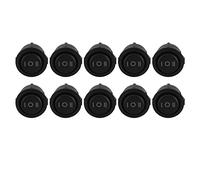 Hxhsgmeh 10 pcs x ON/OFF/ON 3 Position SPDT Rond bateau Interrupteur à bascule 6A / 250V 10A / 125V AC