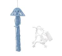 Hxhsgmeh Attrape-rêves bohème en macramé fait à la main avec guirlandes lumineuses et méduses pour décoration à suspendre D