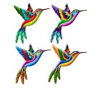 Hxhsgmeh Décor Mural D'Oiseau en Métal, Décorations Murales, Ornement Vibrant, Sculpture 3D à Suspendre pour Salon, Chambre à Coucher, Facile à Utiliser 26 X 22 cm