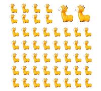 Hxhsgmeh Mini Miniatures d'animaux Girafe de 50 Pièces en Résine, Assortiment de Petites Figurines Sauvages